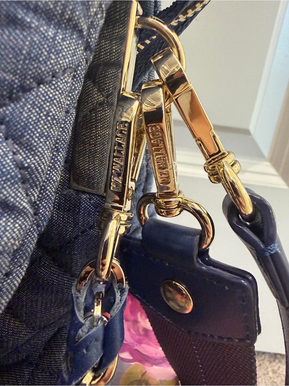 MZ Wallace Large Crosby Pippa Indigo Denim Quilted Crossbody Bag - Picture 6 of 9